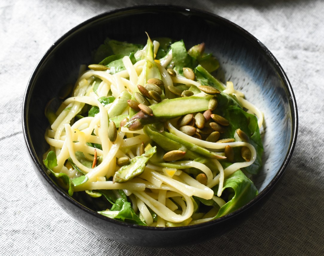 Lemon asparagus vegan pasta