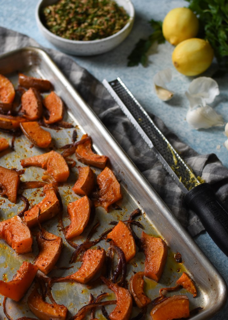 Roasted koginut squash recipe. Can also be made with delicata squash. Koginut is bright orange. 